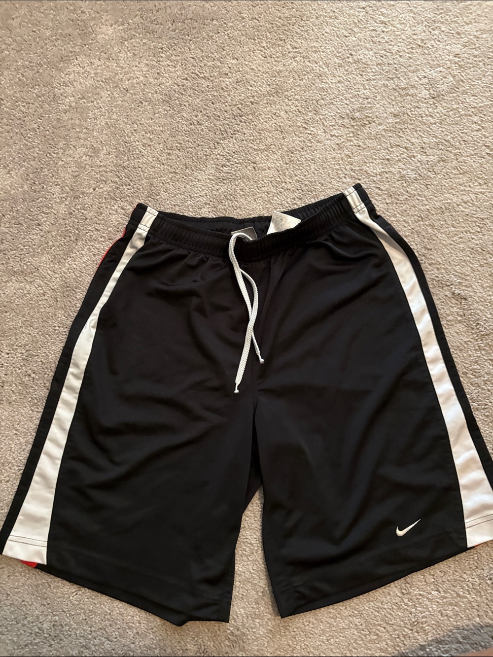 Nike Black Athletic Shorts with White Side Panels